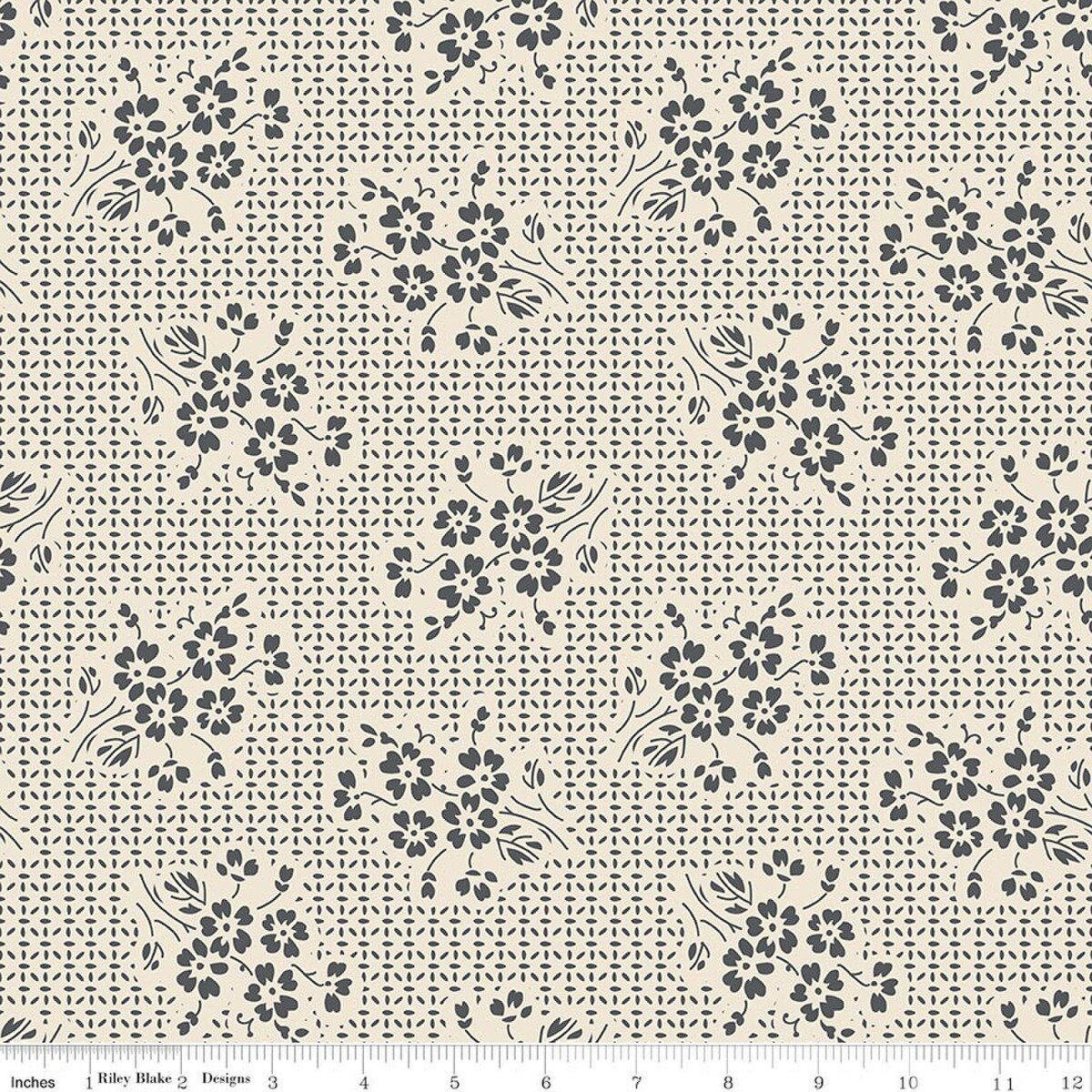 Pumpkin & Licorice WB18804­-LINEN Wide Back Petals Linen Lori Holt Riley Blake