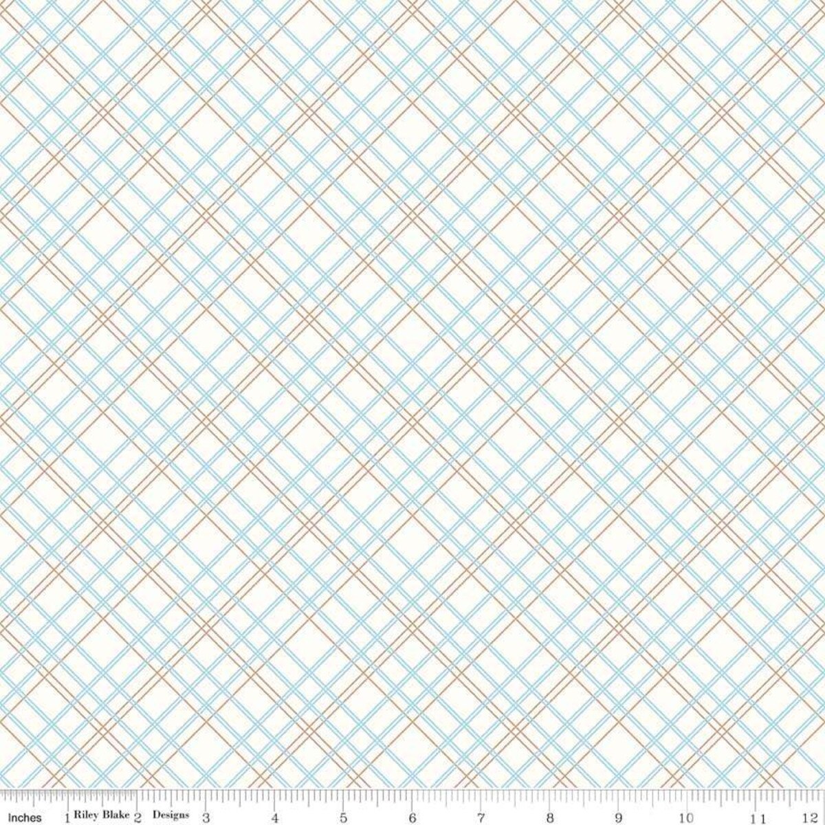Wide Back Bee Backings & Borders Plaid WB6422-AQUA Aqua Lori Holt Riley Blake