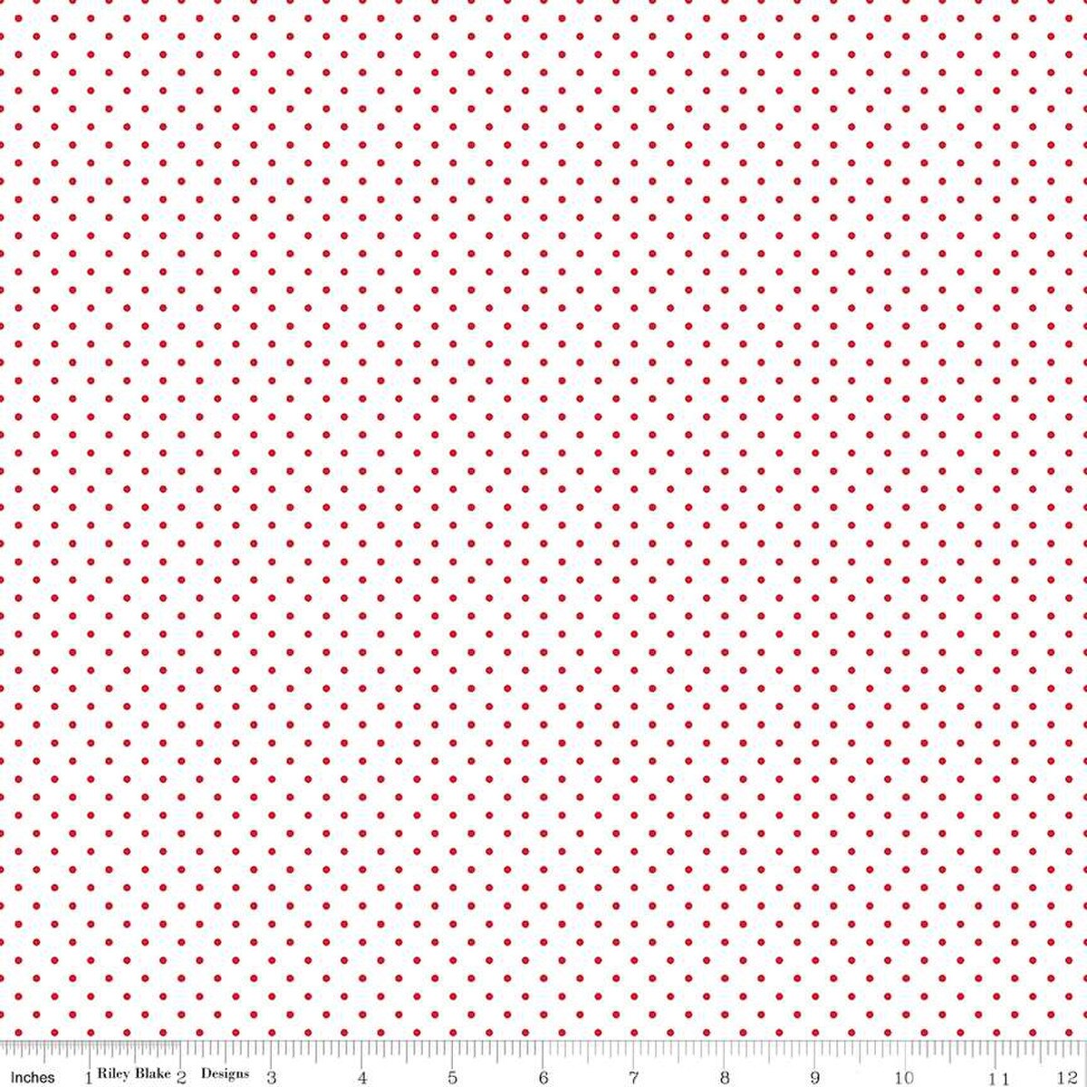 Swiss Dot WB660­-RED Wide Back Red on White Riley Blake Yard