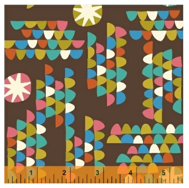 Nod To Mod gum Drops Peppermints Brown/Multi Jan Arellana Windham Fabrics 40781/3 By the Half Yard