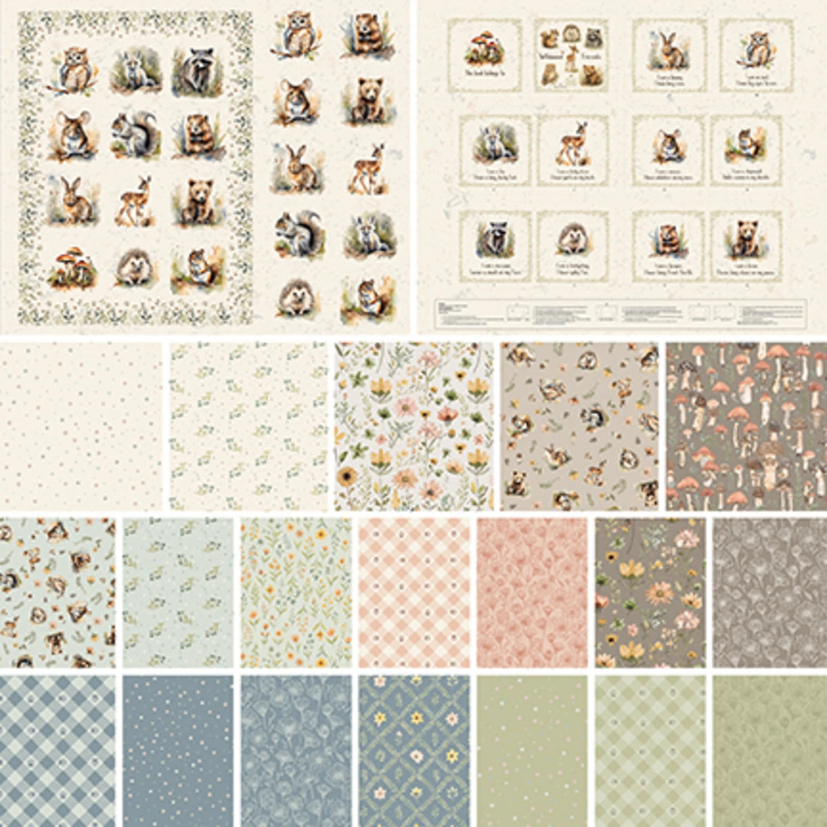 Wildwood Whimsy Fawn Spot Cream BQ3207-14 Juliah Tiedemann Blank Quilting Half Yard