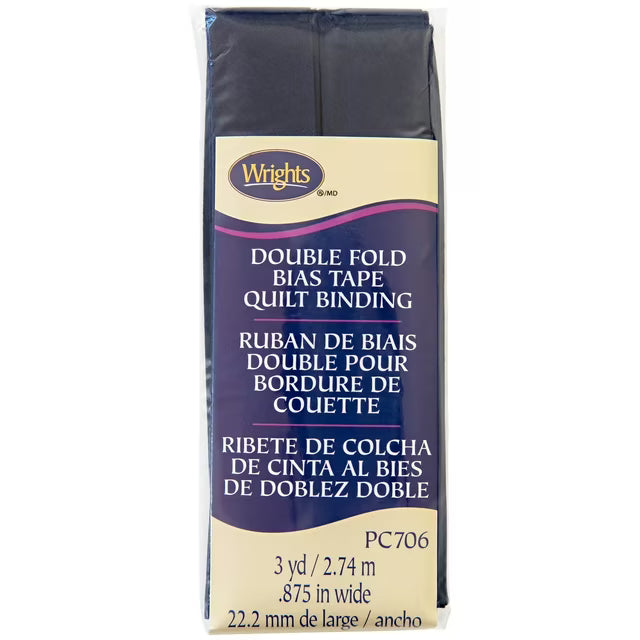 Wrights 7/8" Navy Quilt Binding, 3 yd