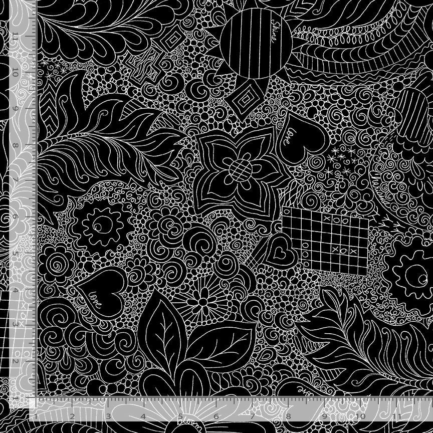 Doodle Floral XCHARISM-CD3840 Wide BackTimeless Treasures Yard