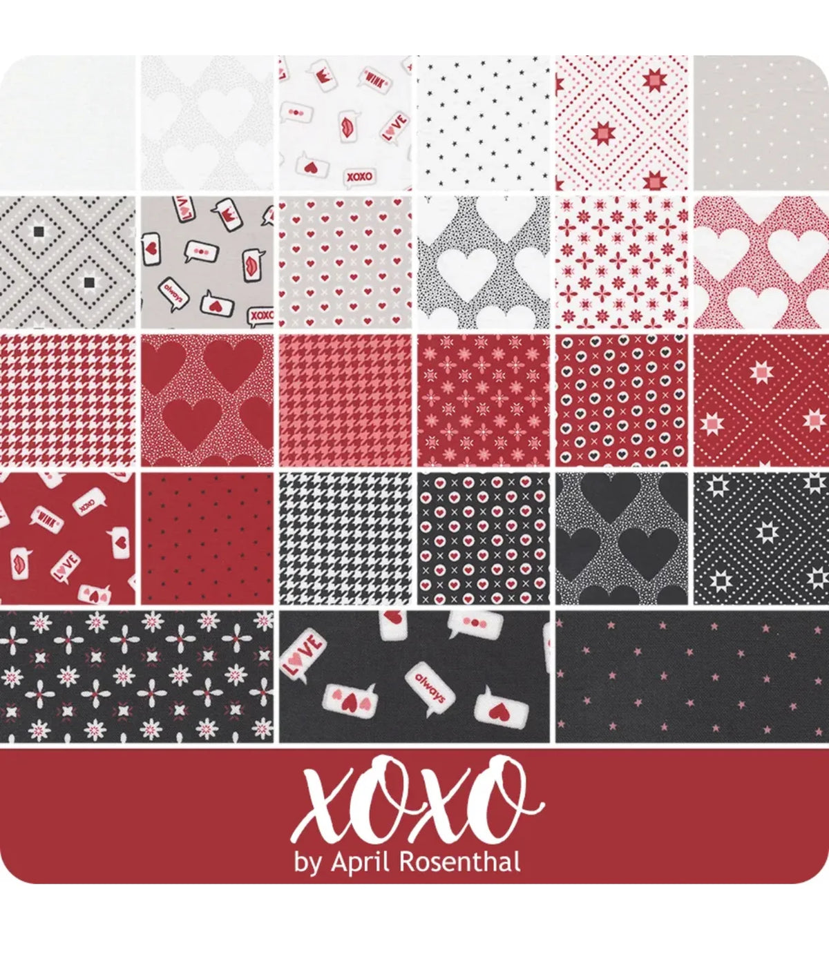 XOXO 36" x 60" Panel 24146 11 April Rosenthal Moda