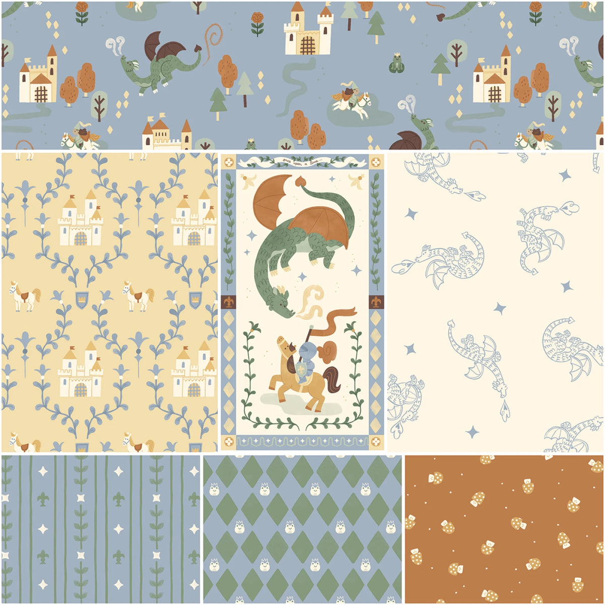 Faraway Kingdom Sky 7-Yard Bundle by Natalia Juan Abello for Riley Blake Designs 1YD-­17430SK-­7 by the Bundle