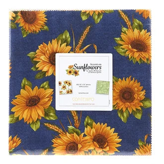Accent on Sunflowers Favorites 10" Squares Layer Cake ASN10PK Benartex