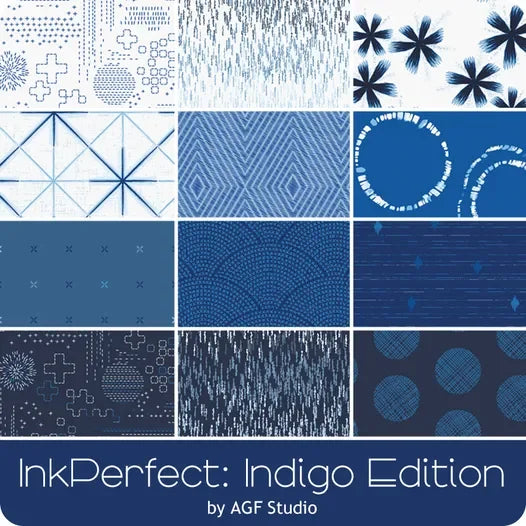 InkPerfect: Indigo Edition Sashiko Craft Hikari INK-11903 Art Gallery Half Yard
