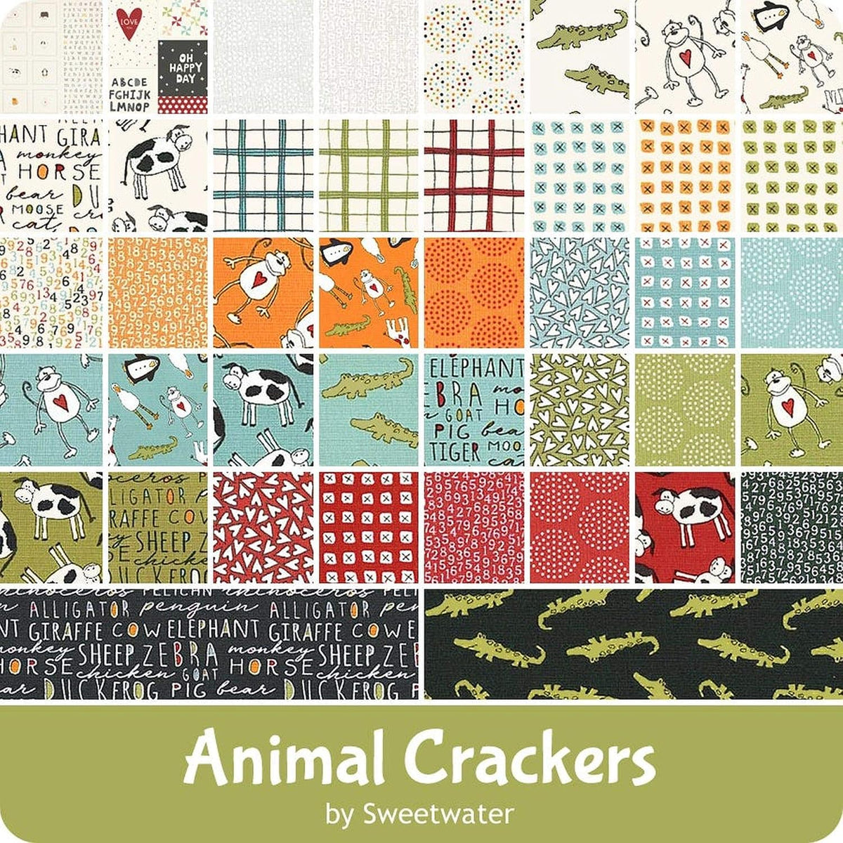Animal Crackers 36" Panel 5811 11CV Sweetwater Moda