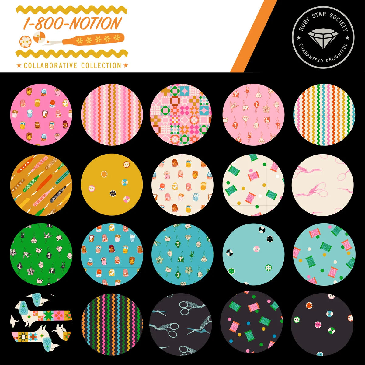1 800 Notion Thimbles Flamingo RS5211 14 Ruby Star Half Yard