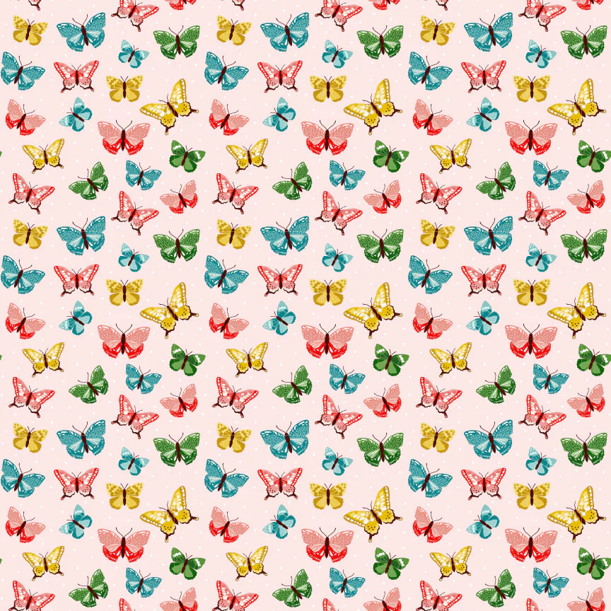 Matilda Aunt Bea Pink by Terri Henson for Poppie Cotton MA25108 by the Half Yard
