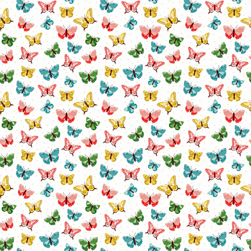 Matilda Aunt Bea White by Terri Henson for Poppie Cotton MA25107 by the Half Yard