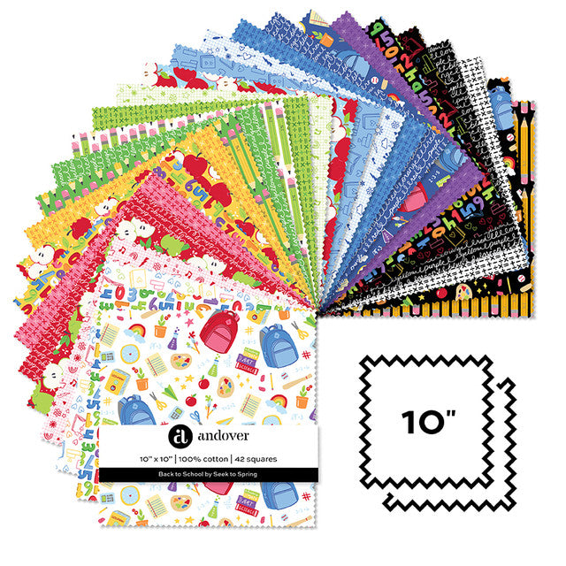 Back to School 10 Inch Square Layercake 10-BACK-42 Andover