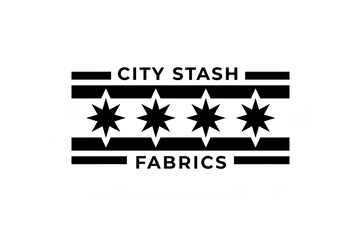 City Stash Fabrics Chicago Flag Logo