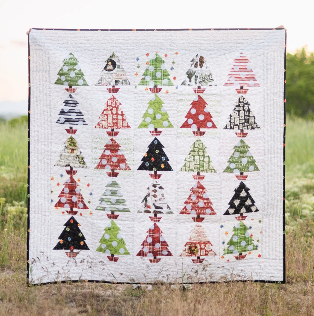 Classic Christmas Tannenbaum Patch Quilt Kit by J. Wecker Frisch, 58 x 58 in