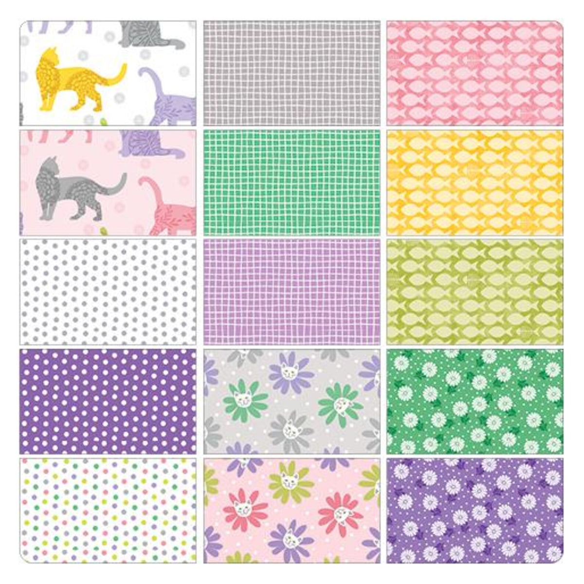 Cozy Cats 10" Layer Cake Kanvas Studio Benartex CZC10PK
