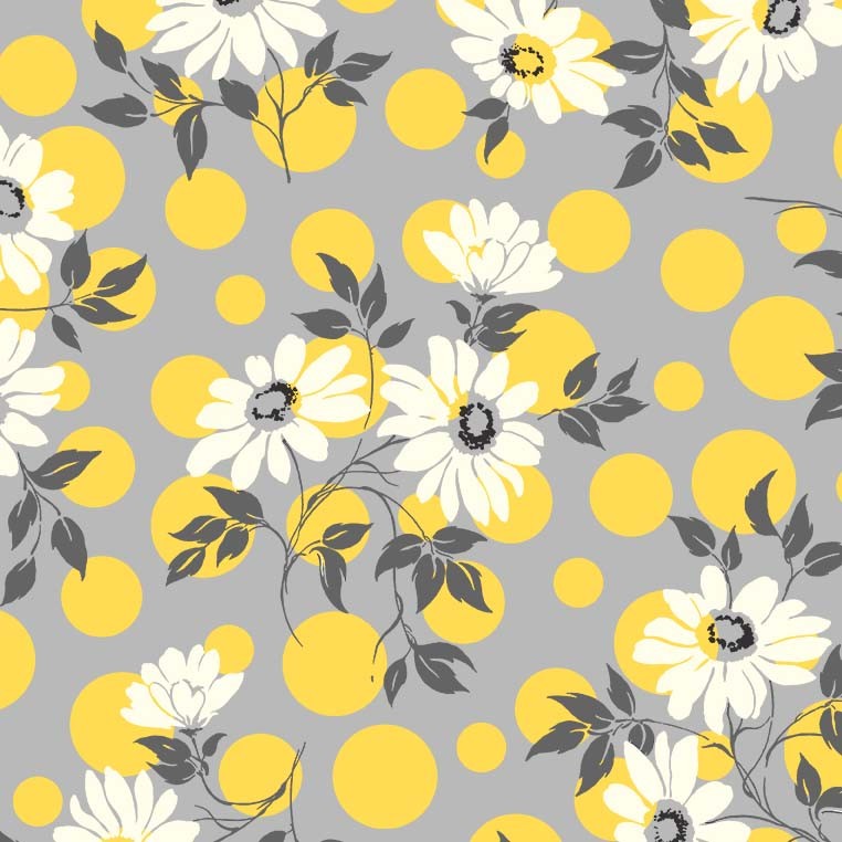 FRESH AS A DAISY GRAY MICHAEL MILLER CX10434-GRAY-D HALF YARD