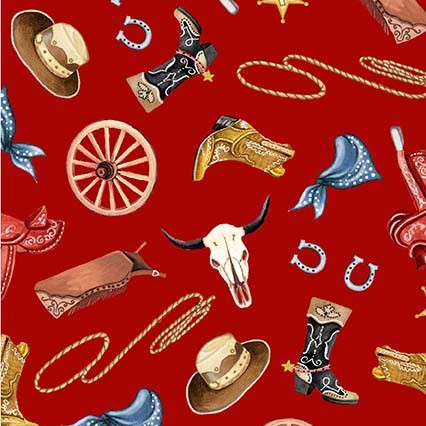 COWHAND GEAR RED MICHAEL MILLER CX11507-REDX-D HALF YARD