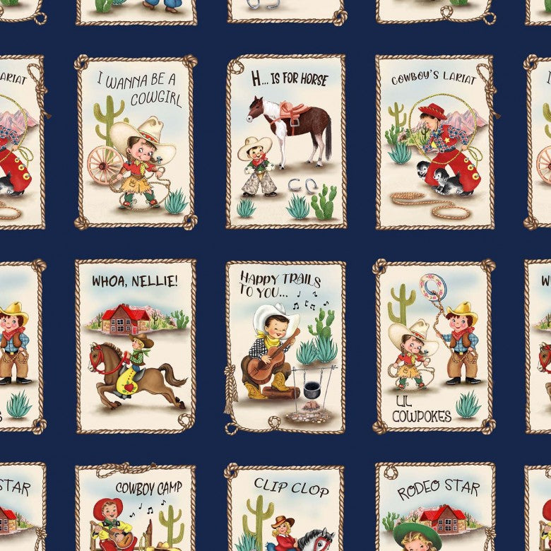 Happy Trails L'il Cowhands CX11513-MULT-D Michael Miller 24" panel
