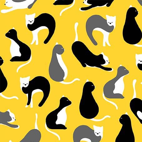 FELINE FINE YELLOW MICHAEL MILLER CX11812-YELL-D HALF YARD