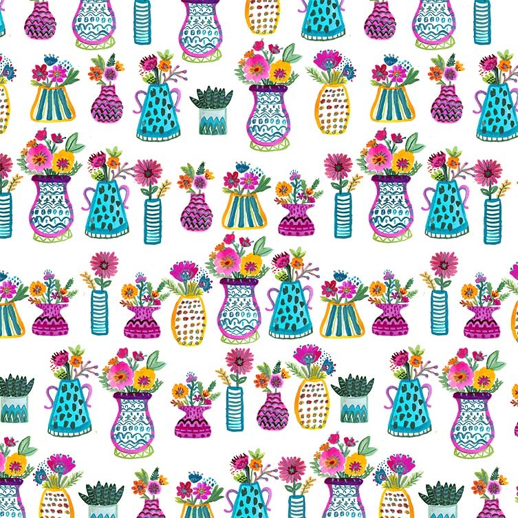 DARLING BOUQUETS WHITE MICHAEL MILLER CX9418-WHIT-D HALF YARD