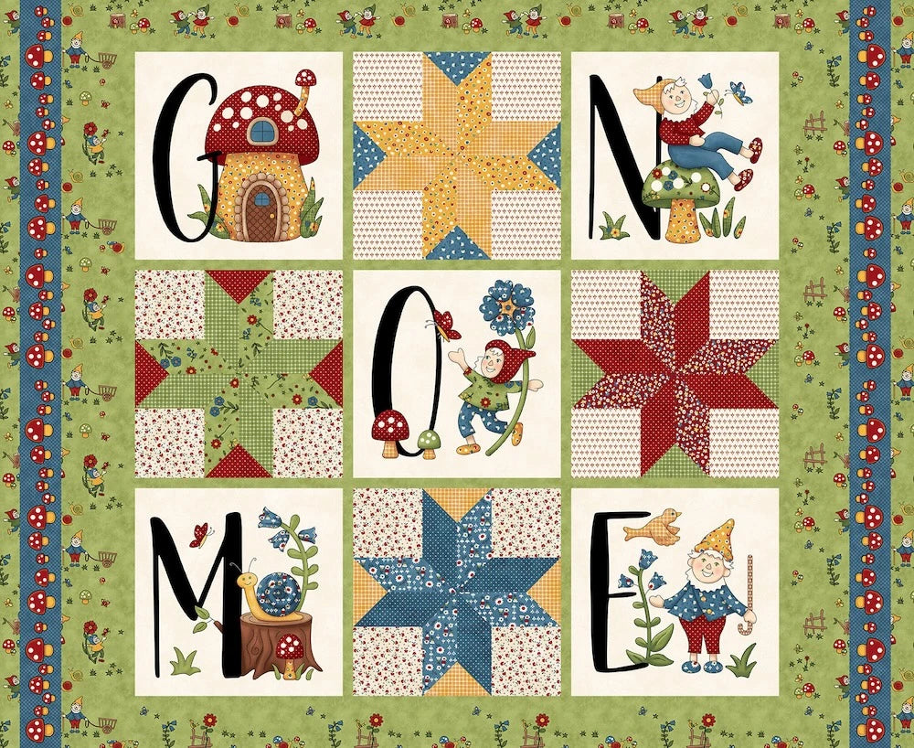 Gnome & Garden 1 Yard Panel Henry Glass 202P
