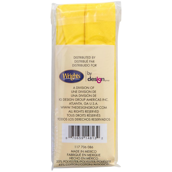 Wrights Double Fold 117706086 Quilt Binding Canary 3yd