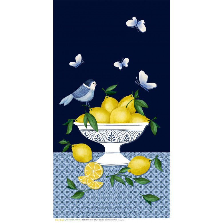 COUNTRY CHIC PANEL NAVY LENON FRESH MICHAEL MILLER FABRICS DC10569-NAVY-D PANEL