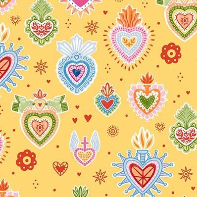 FOLK CHARMS YELLOW MICHAEL MILLER DC10852-YELL-D HALF YARD