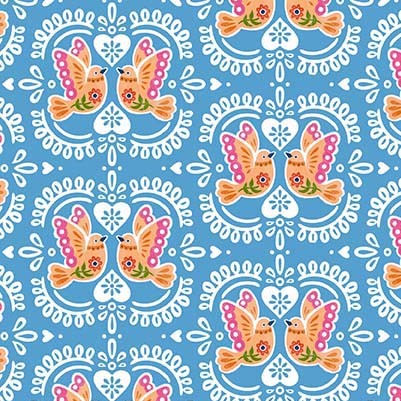 BIRD TILES BLUE MICHAEL MILLER DC10853-BLUE-D HALF YARD