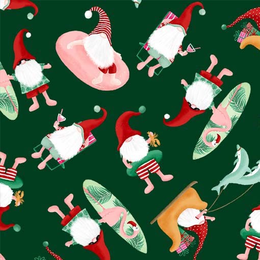 BEACH BUM GNOMES SPRUCE MICHAEL MILLER DC11382-SPRU-D HALF YARD