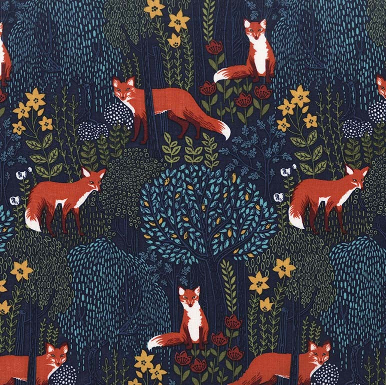 INTO THE WOODS NITE MICHAEL MILLER FABRICS DC7727-NITE-D HALF YARD