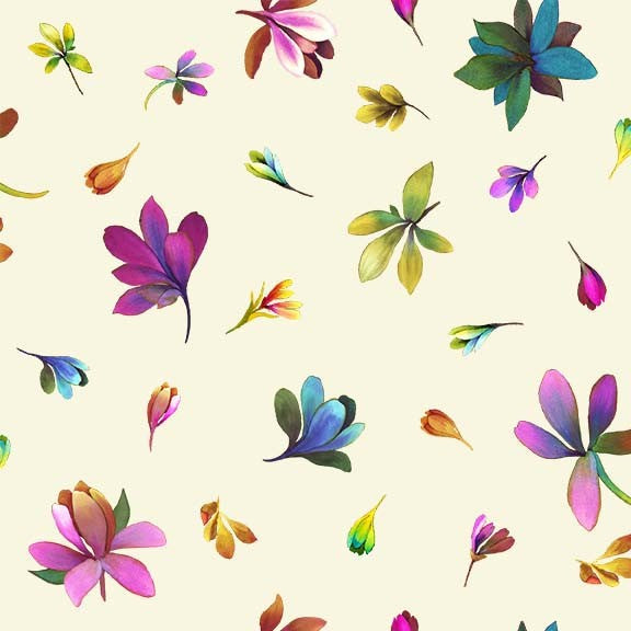 IRIDESCENT BLOSSOMS CREAM MICHAEL MILLER DCX11689-CREM-D HALF YARD