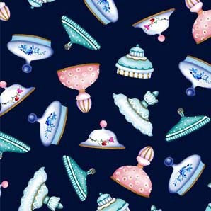 FUN LIDS NAVY MICHAEL MILLER DCX11868-NAVY-D HALF YARD