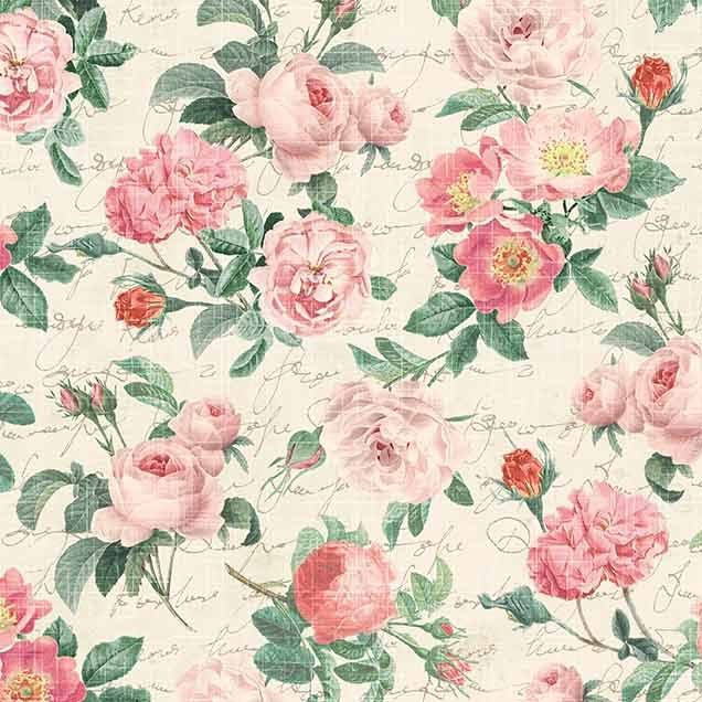 HEIRLOOM ROSES CORAL MICHAEL MILLER DCX11886-CORA-D HALF YARD