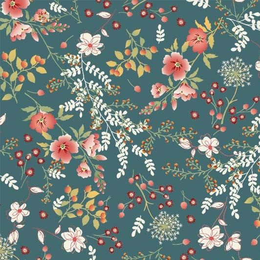 FIELD OF WILDFLOWER JADE CAREFREE MICHAEL MILLER FABRICS DCX12103-JADE-D HALF YARD