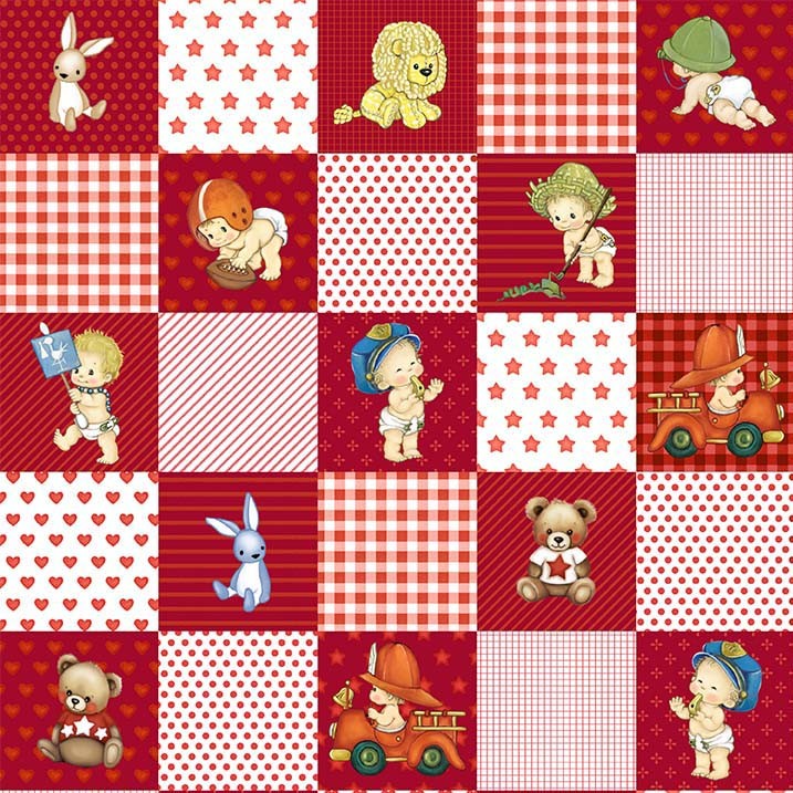 AMERICANA PATCHWORK RED AMERICANA BABY MICHAEL MILLER FABRICS DCX12179-REDX-D HALF YARD