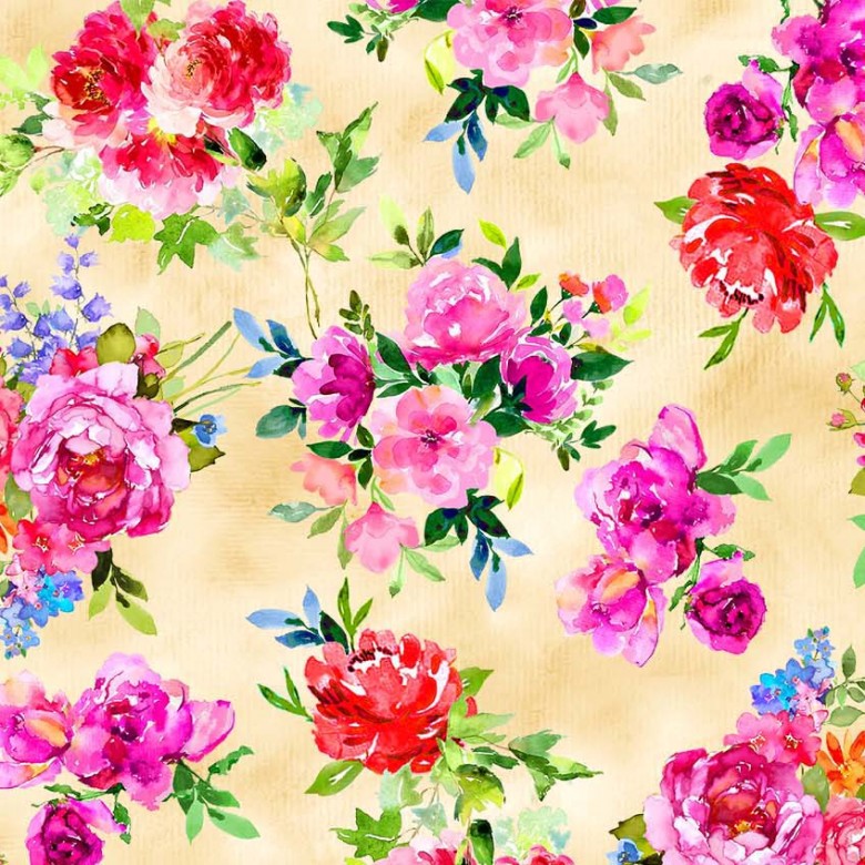 DREAM BOUQUET SUN MICHAEL MILLER DCX12216-SUNX-D HALF YARD