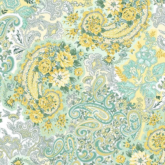 BLISSFUL PAISLEY MINT MICHAEL MILLER DCX12259-MINT-D HALF YARD