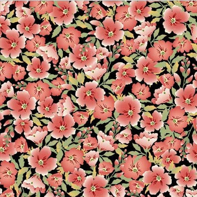 FLORAL JOY BLACK CAREFREE MICHAEL MILLER FABRICS DCX12389-BLAC-D HALF YARD