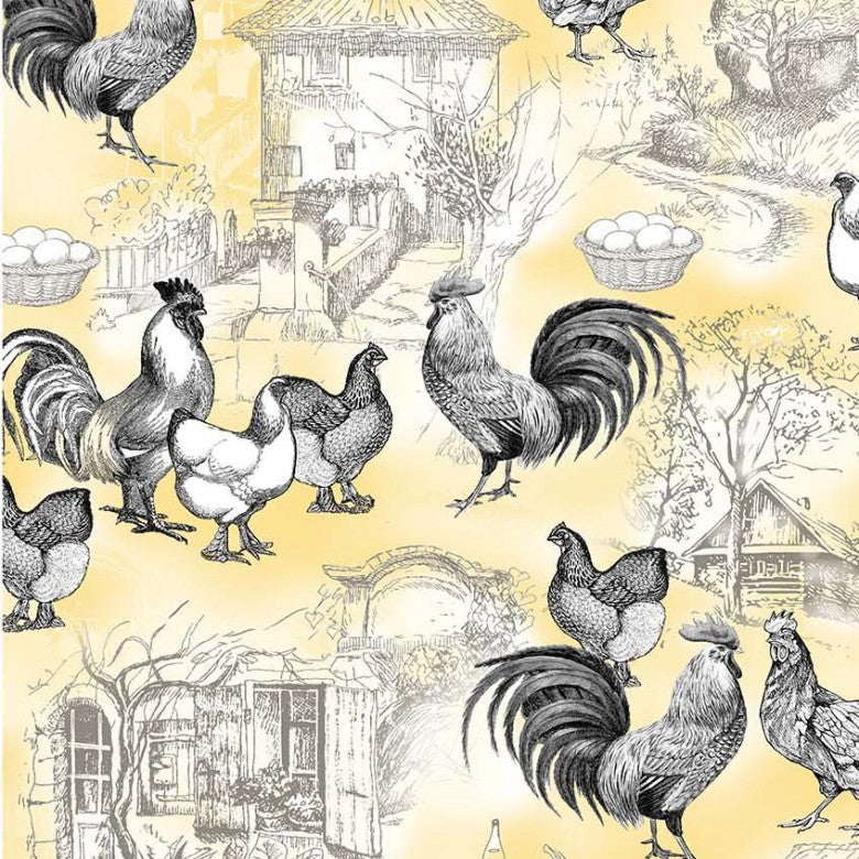 CHICKEN COOP TOILE BUTTER MICHAEL MILLER DCX12081-BUTT-D HALF YARD
