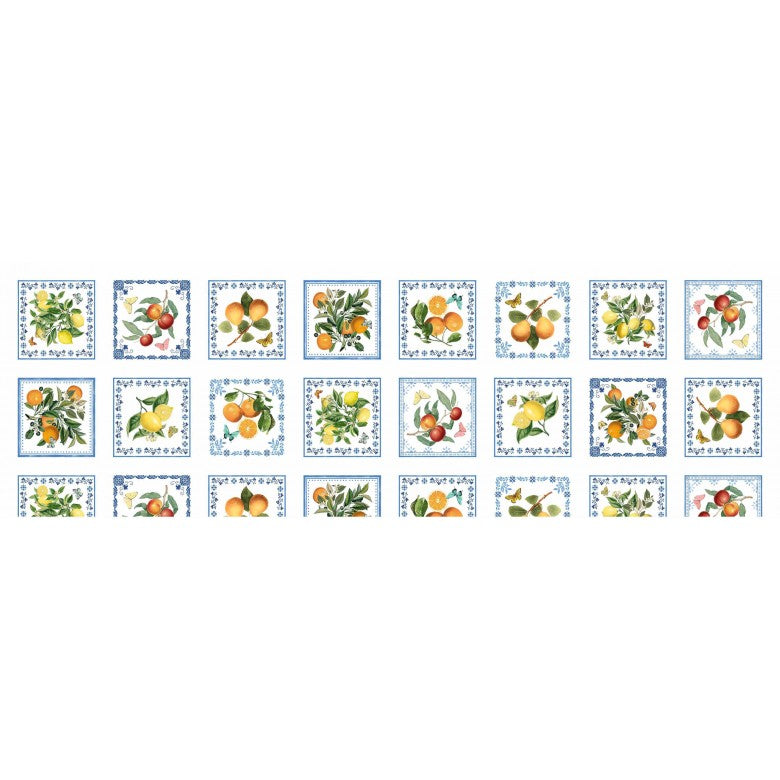 CITRUS VIGNETTES MEDITERRANEAN RIVIERA MICHAEL MILLER FABRICS DDC11913-MULT-D HALF YARD