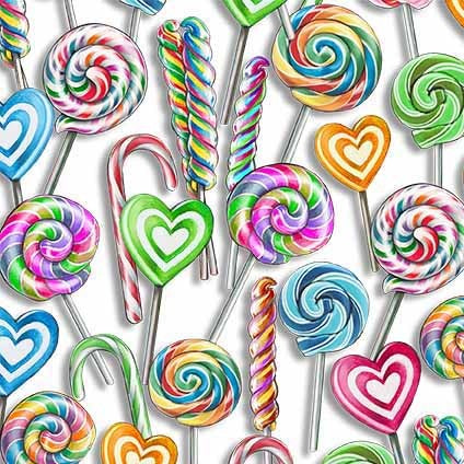 CUTE LITTLE LOLLIPOP WHITE MICHAEL MILLER DDC11918-WHIT-D HALF YARD