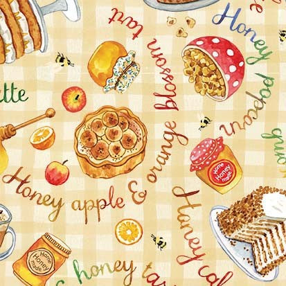 HONEY RECIPES HONEY MICHAEL MILLER DDC12000-HONE-D HALF YARD