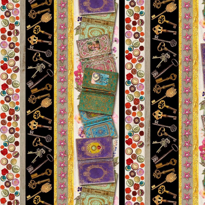 JUNK JOURNAL STRIPE MULTI JUNK JOURNAL AIMEE STEWART MICHAEL MILLER  FABRICS DDC12303-MULT-D HALF YARD