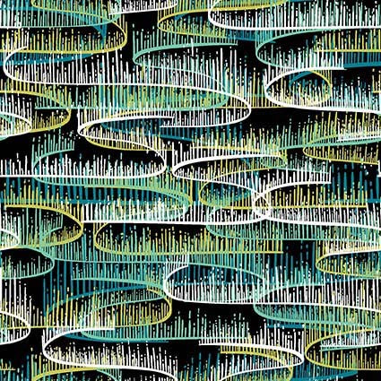 GALAXY (GLOW-IN-THE-DARK) BLACK MICHAEL MILLER DG11102-BLAC-D HALF YARD