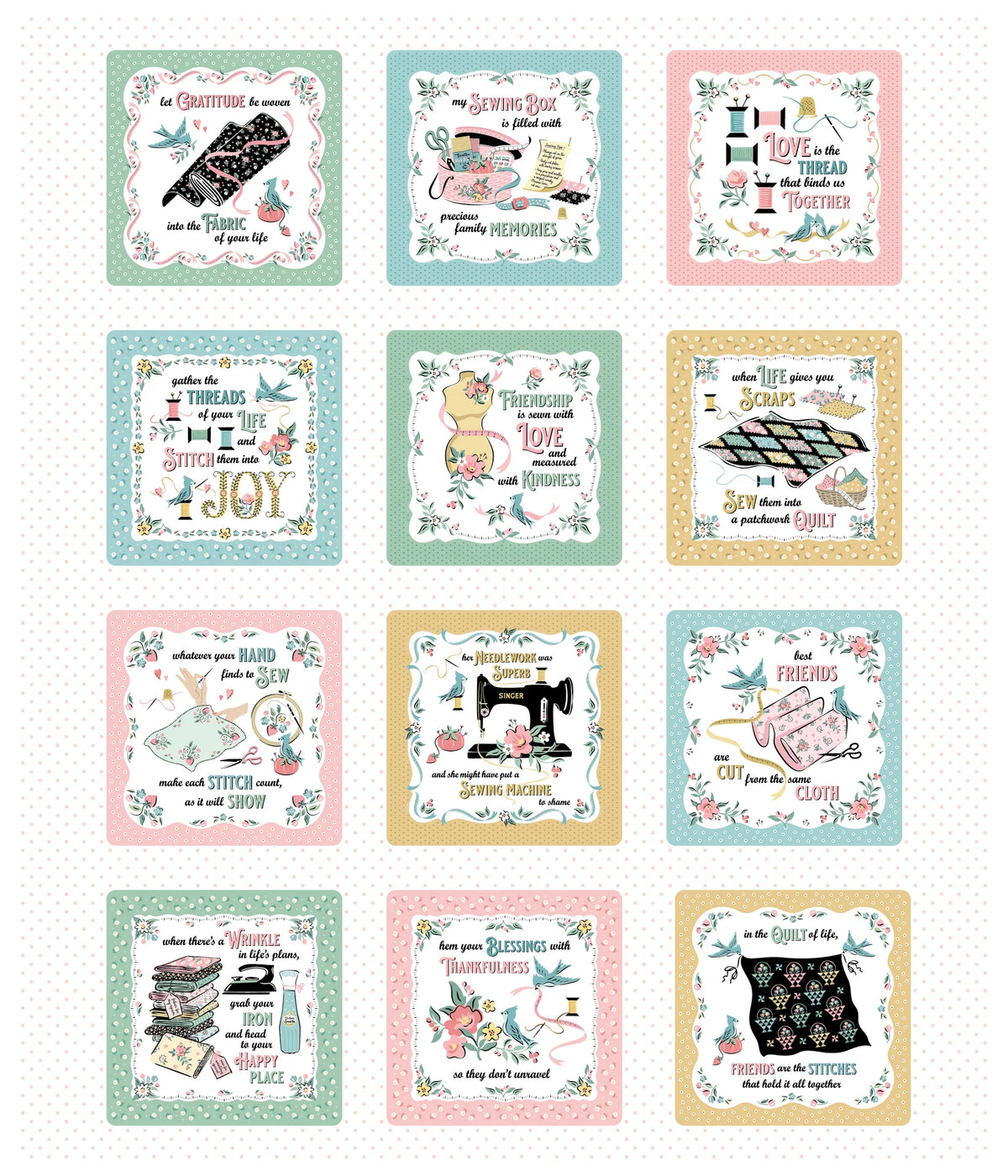 Granny's Project 1 Yard Panel Multi-digital Poppie Cotton