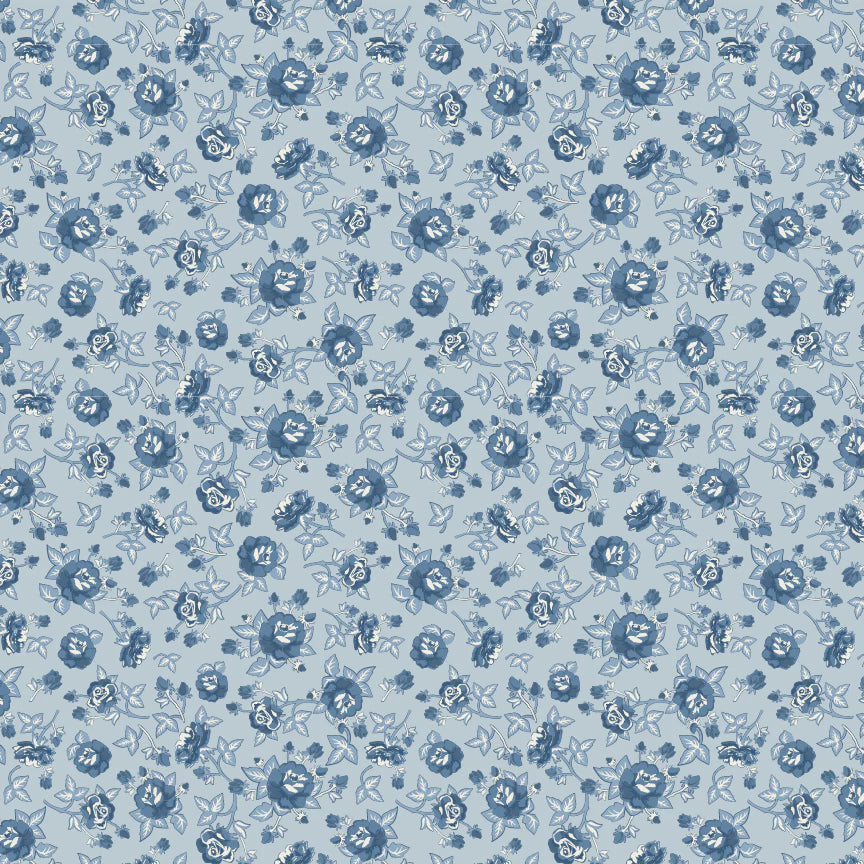 Lakeland Blues Elegant Rose LB25803 Poppie Cotton Half Yard