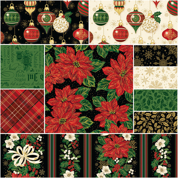 Poinsettias at Christmas 5­-17630­-42 5" Stacker Jennifer Bosworth Riley Blake
