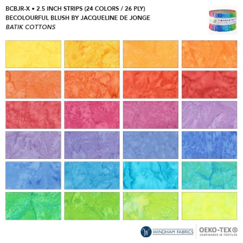 Batik BeColourful Blush BCBJR-X 2.5" Strips Jacqueline de Jonge Anthology