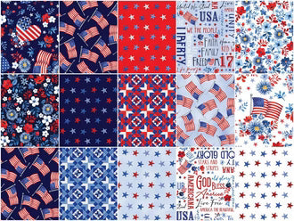 Faith, Family, Freedom 10" Squares Benartex Nicole Decampe